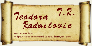 Teodora Radmilović vizit kartica
